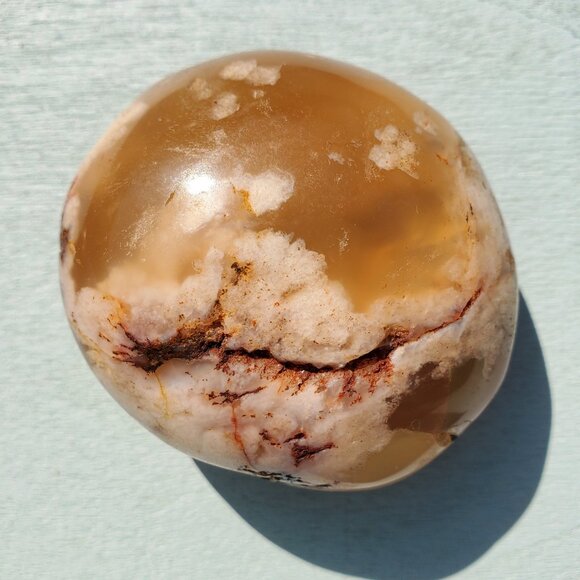 Flower Agate Palm Stone (XY11) - Picture 1 of 4